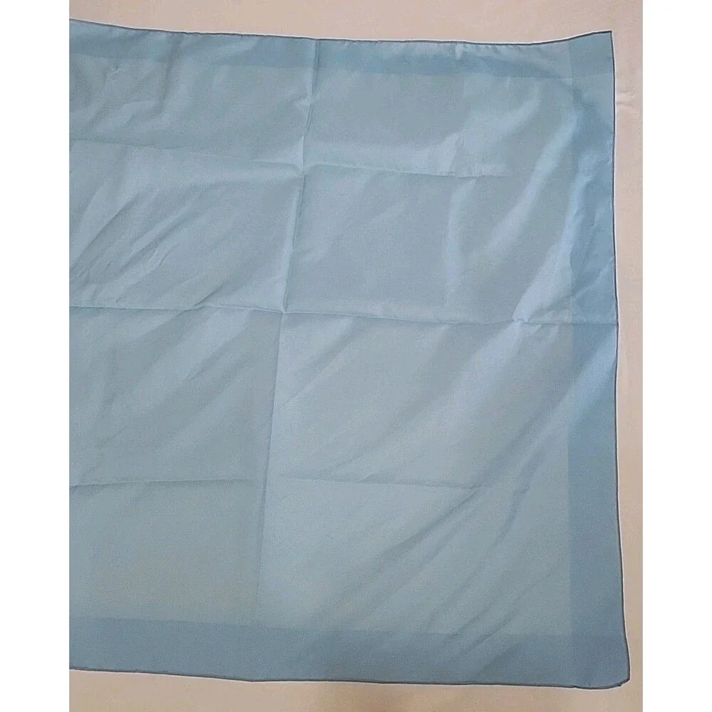 Vintage Italian Square Scarf 100% Polyester Solid Blue 26.5